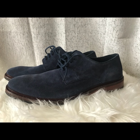 COLE HAAN sz 13 Blue Suede lace up Shoes - Picture 3 of 6